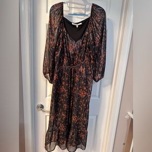 Black patterned dress with sparkle thread. Size XL.